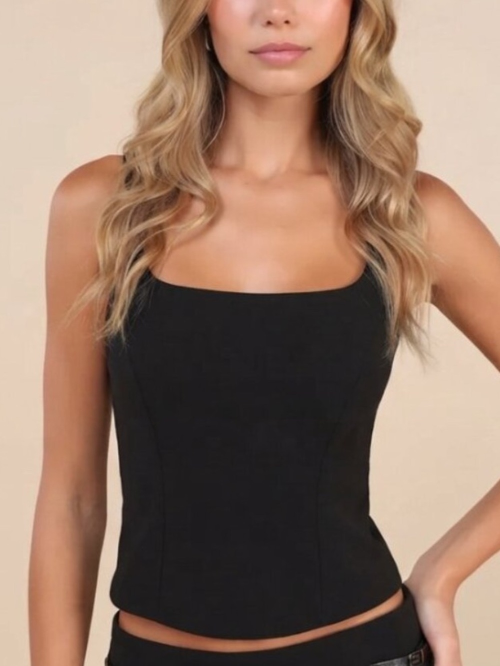 New! NIA Black Grace Grey Buckle Strap Crop Tank Top Medium 34830